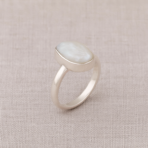 Natural Mother of Pearl <b>Ring</b> 925 <b>Sterling</b> <b>Silver</b> <b>Ring</b> Rose Gold Yellow Gold Plated Oval Bezel <b>Set</b> Handmade Jewelry for Women Men - Product Image 1