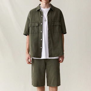 Nouvel ensemble de shorts pour hommes, texture denim, respirant, 100% coton, style décontracté, style streetwear, vêtements d'été, vente en gros - Product Image 6