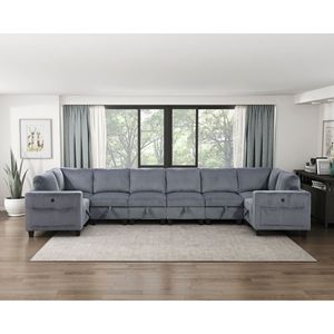 Moderno sedile angolare modulare grigio scuro 1pc con rivestimento in tessuto di velluto a coste per soggiorno grigio scuro - Product Image 4