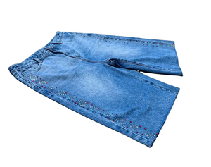 Custom Summer Y2K Casual Straight Streetwear Hip Pop Vintage Ripped Distressed Embroidery <b>Patch</b> Washed Denim <b>Shorts</b> <b>Men</b> - Product Image 3