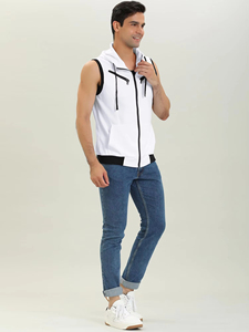 Men's Casual Hooded Sleeveless <b>Sweatshirt</b> Gym Fitness Tank Top Muscle Clothes Sports Tanks - Product Image 3
