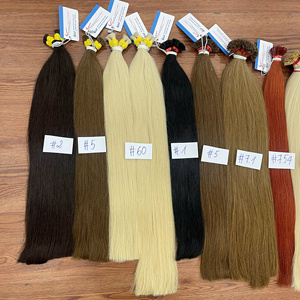 Extensiones de cabello humano vietnamita virgen con punta plana de queratina, cutícula alineada, doble trama, alta calidad, naturalmente liso. - Product Image 5