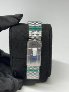 Nuevo Reloj de Cuarzo de Acero Inoxidable con Moissanita de Uso Diario Intenso, Esfera de Cristal, Pantalla Mixta Grabada en Azul, Listo para Envío Inmediato - Product Image 4