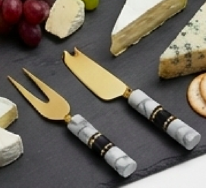 Marble Handle <b>Cheese</b> <b>Knife</b> <b>Set</b> Gold Tone Stainless Steel Reusable <b>Cheese</b> Tools For Serving Use Events And Hotel Use - Product Image 3