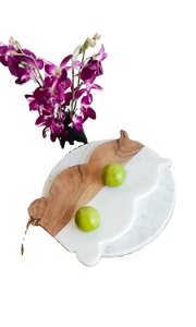 Tablas de cortar rectangulares de mármol y madera de acacia, vajilla decorativa, embalaje personalizado, hogar, cocina comercial, hoteles - Product Image 4