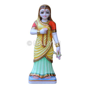 Estatua de Mármol Virbai |   Ídolo Virbai Maa de Mármol Hecho a Mano para el Hogar y el Templo - Product Image 1