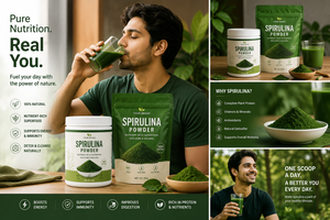 Espirulina en Polvo, Superalimento Rico en Nutrientes, Puro, Natural, Vegano, Sin GMO, Sin Gluten, Suplemento para el Crecimiento del Cabello en Adultos - Product Image 5
