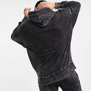 Conjunto de Sudadera con Capucha y Pantalones Jogger de Invierno para Mujer, Estilo Acid Wash, Negro, Forro Polar, Streetwear Oversize, 100% Algodón, Chándal, Venta Caliente 2026 - Product Image 2