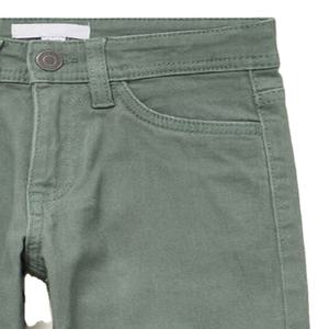 Pantalones Casuales para Niños, Corte Recto, Color Verde, Algodón con Elastano, Cierre de Cremallera, con Presillas para Cinturón, Cómodos, Transpirables, Ecológicos, para Uso Diario - Product Image 2