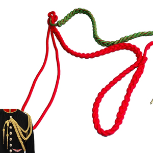 Shoulder Cords Lanyard Red Linked Green Red Two Brass Uniform Aiguillette - Product Image 3