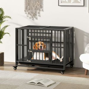 Jaula Metálica Plegable Resistente para Perros, a Prueba de Mordidas, con Ruedas Universales Bloqueables para Mascotas - Product Image 2