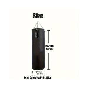 1 sac de frappe en tissu Oxford noir non rembourré avec gants, équipement d'entraînement de Taekwondo pour adultes, pour salle de sport à domicile, à suspendre - Product Image 2