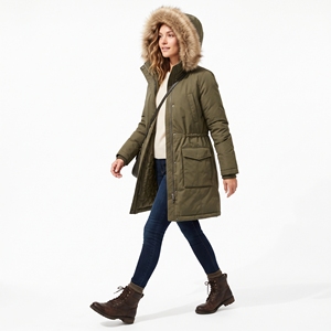 Women's Winter Faux <b>Fur</b> <b>Trim</b> Hooded Parka Fluffy Luxurious Warm Casual Long Coat OEM ODM Wholesale Factory Custom Logo - Product Image 2