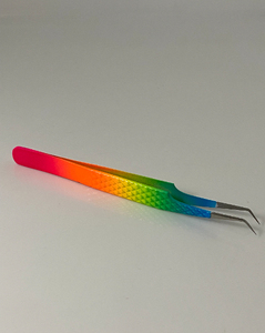 Pince à épiler de précision en acier inoxydable, pointe lisse, couleur arc-en-ciel, outil professionnel pour extensions de cils et mise en forme des sourcils, anti-adhérent - Product Image 6