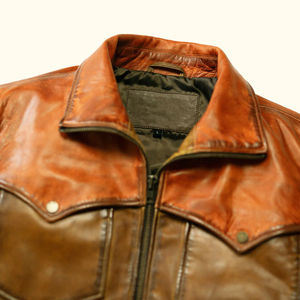 Veste en cuir de cow-boy occidentale haut de gamme pour homme – Vêtement d'extérieur classique en cuir véritable style ranch - Product Image 4
