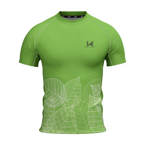 T-shirt de sport athlétique respirant à col rond et coupe ajustée pour homme, personnalisé par sublimation, à manches courtes, idéal pour la gym et les loisirs, avec évacuation de l'humidité - Product Image 2