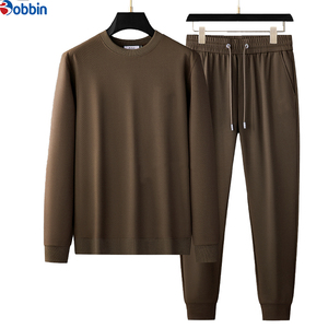 Conjunto Deportivo de Alto Rendimiento, Color Sólido, Cuello Redondo, Pantalones con Cordón, Manga Larga, Ropa de Hombre a la Moda - Product Image 4