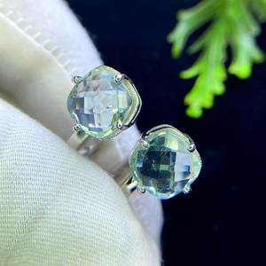 Green Amethyst Earrings 925 Sterling Silver Prasiolite February Birthstone Jewelry Gift For <b>Wife</b> Anniversary Birthday - Product Image 4