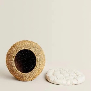 En gros, Nid pour chat en forme de sphère en jonc de mer, type igloo, coussin-lit pour la maison, l'hôtel, le complexe hôtelier, la chambre, le salon et comme meuble de sol - Product Image 6