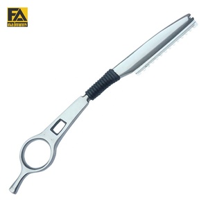 Navaja de Afeitar para Adelgazar el Cabello de Acero Inoxidable Najmmy, de Una Sola Cuchilla con Empuñadura de Goma para Uso en Barberías, con Logotipo Personalizado - Product Image 1