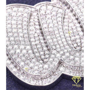 Colgante de letras con incrustaciones de circonitas al por mayor, WUN, joyería de lujo para hombre, chapado en oro, chapado en rodio, plata 925 certificada GIA - Product Image 3