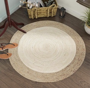 Multicolor Handwoven Jute Rug with Geometric Pattern Eco-Friendly Bohemian Natural Fiber <b>Carpet</b> for Living Room, Bedroom & Ent - Product Image 2