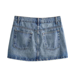 Jupe en jean pour femme la plus vendue – Été, décontractée, 100 % coton respirant, coupe confortable, idéale pour la vente en ligne - Product Image 2