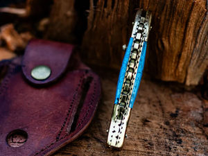 Navaja Plegable de Acero de Damasco, Herramienta para Aventuras al Aire Libre, Navaja de Bolsillo de Damasco Personalizada, Navaja Plegable de Acero de Damasco Hecha a Mano - Product Image 4