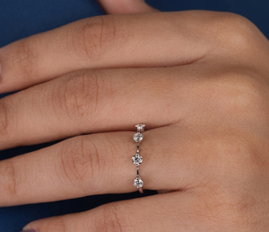 Bague en diamant créé en laboratoire 0,43 CT VVS2 F, bague de fiançailles en diamant cultivé en laboratoire, or blanc, bijoux personnalisés en gros - Product Image 6