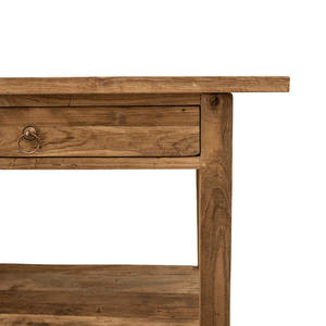 โต๊ะคอนโซลไม้สักแท้สไตล์เรียบง่าย สีธรรมชาติ สำหรับใช้ในห้องนั่งเล่นหรือห้องนอน - Product Image 6