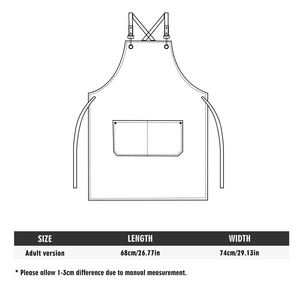 Tablier de travail en toile durable avec fermeture éclair et bretelles réglables pour chef, barbecue, barista, barbier, charpentier, équipement d'atelier LCA-0055 - Product Image 6