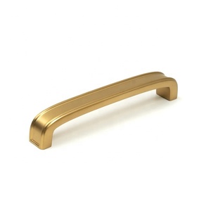 Premium Brass Handle Cabinet Pull Modern Design Gold Finished Durable Kitchen Bathroom Bedroom Drawer Dresser <b>Wardrobe</b> <b>Door</b> Use - Product Image 1