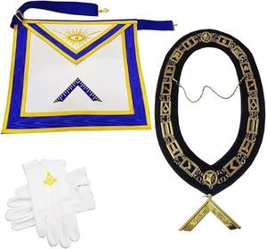 Collier de maître maçon en argent avec bijou offert - Collier de maçon en laiton, type chaîne à maillons - Product Image 1