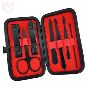 Professional 7 Piece Black Manicure Pedicure Kit Stainless Steel Nail Care Tools Nail Clipper Grooming Beauty Set - Product Image 1