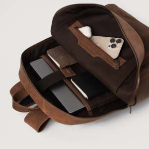Leather Gym <b>Bag</b> with Spacious Compartments for Sports Travel and Fitness Gear Stylish Leather Backpack for College Office Travel - Product Image 6