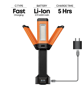 โคมไฟตั้งโต๊ะไร้สาย น้ำหนักเบา 2000 ลูเมนส์ ให้แสงสว่างสูง ปรับอุณหภูมิสีได้สองระดับ (4000K/6500K) แบตเตอรี่ลิเธียมไอออน สำหรับอุตสาหกรรมการบินและอวกาศ - Product Image 2