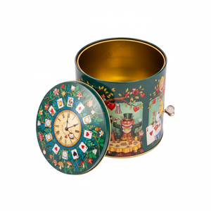 Caja de Metal Redonda Giratoria Personalizada de Alta Calidad para Empacar Galletas, Dulces, Chocolate, Té y Regalos - Product Image 3