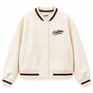 Veste universitaire personnalisée pour homme, couleur bordeaux, avec logo brodé, col rabattu, coupe classique, décontractée, hiver, laine/polyester - Product Image 2
