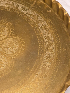Stylish Brass Metal Moroccan <b>Round</b> <b>Tray</b> Handcrafted Dining <b>Tray</b> For Traditional Serving And Elegant Interior Decoration Ideas - Product Image 6