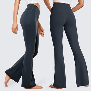 Leggings de yoga respirants pour femmes, taille complète, en spandex et polyester, sans couture, leggings de fitness évasés pour femmes - Product Image 6