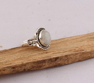 Natural Rainbow Moonstone <b>Ring</b> 925 Sterling Silver Vintage Style Blue Fire Gemstone <b>Ring</b> for Women Handcrafted <b>Boho</b> Fine Jewelry - Product Image 4