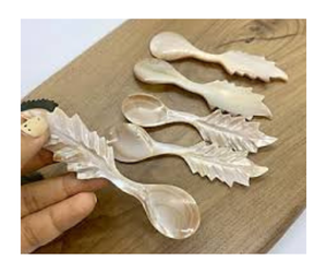 Juego de Cucharas de Té con Diseño de Hoja de Madera, 10 ml, Pulido Espejo, Estilo Nórdico, Creativas, Regalo de Boda, Cucharas Vintage con Forma de Concha - Product Image 1