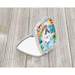 Samoyed Luau Compact Travel Makeup <b>Mirror</b> for Women Foldable <b>Handheld</b> Pocket Decorative <b>Mirror</b> Gift for Girls - Product Image 2