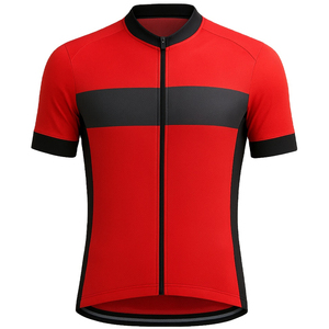Mens Performance Polyester Spandex Anti-Bacterial Summer Cycling Jersey Breathable Road Bike Top High Stretch Short Sleeve 160 - Product Image 1