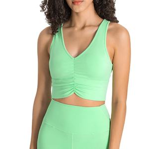 Sujetador deportivo de yoga para mujer personalizado con logo frontal, estampado digital, ligero, moldeador, ropa interior deportiva, opciones de tallas grandes - Product Image 1