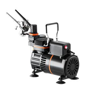 Kit Aerografo 1/6 HP con Aerografi Professionali a Doppia Azione e 3 Punte con Tubo per Decorazione Torte con Vernice Acrilica - Product Image 6