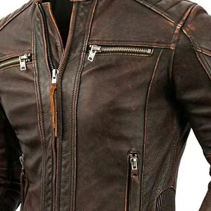 Leather <b>Jacket</b> Contemporary Slim Fit Leather Biker <b>Jacket</b> Fashion Street Style OEM Manufacturer Export Quality - Product Image 5