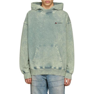 Sudadera con Capucha para Hombre, 100% Algodón, Lavado Ácido, Logotipo Serigrafiado en la Parte Delantera, Diseño con Bolsillo, Transpirable, Ecológica, Corte Regular, 2 Piezas - Product Image 1