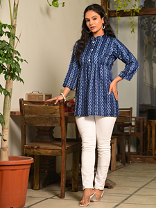 Elegant Floor-Length 100% Cotton Eco-Friendly A-<b>Line</b> Halter Lace Kurti Office College Wear Modern Ethnic <b>Top</b> Lace Decoration - Product Image 5