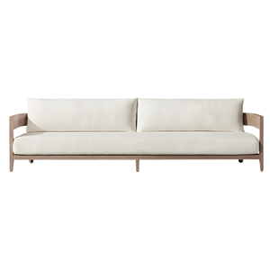 Premium Outdoor <b>Sofa</b> Solid Teak Frame Two-Seater <b>Waterproof</b> Cushion Contemporary Patio Lounge Couch Luxury Garden Furniture - Product Image 1